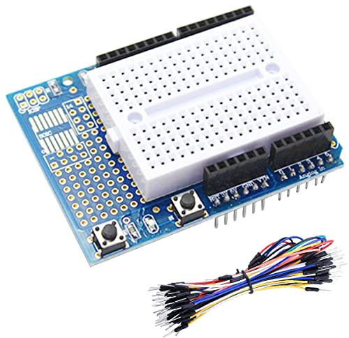 DAOKAI Prototype Expansion Board Prototype Shield PCB Prototyping Expansion Board with SYB-170 Mini Breadboard for Arduino Maga DUE Robot Learning Development Board