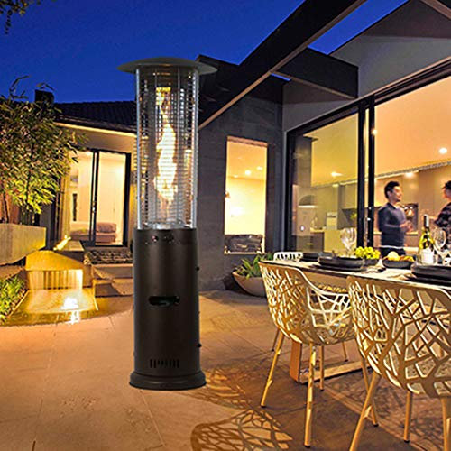 Chauffage de cour, chauffage de terrasse extérieure, chauffage au gaz liquéfié de jardin de qualité supérieure, chauffage de terrasse au propane sur pied pour commerce/maison, marron little surprise