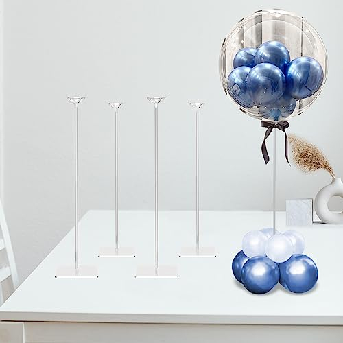 TEKXYZ 60CM Hoher Klarer Acryl-Luftballon Ständer Für Tischmittelpunkt-Dekoration, Set Aus 4 Stück, Wiederverwendbarkeit