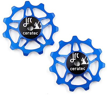 JRC Components 11T Keramik Riemenscheibe Räder | Kompatibel mit Shimano Dura Ace R9250 | Hybrid Keramik Umwerfer Riemenscheibe Rad Geeignet mit Shimano 12 Gang | Schaltwerk Riemenscheibe Räder - Blau