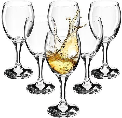 KADAX Copas de vino, copas de vino aptas para lavavajillas, vasos y elegantes para vino tinto y blanco, copas de vino de estilo largo, copas para servir (6 x 200 ml, para vino blanco)