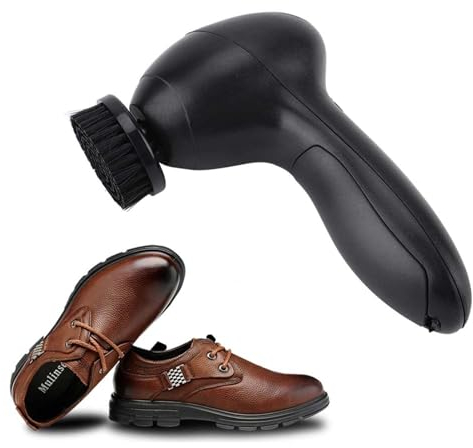 GaNkas Electric Polisher, Electric Shoe Shine Kit, Portable Leather Care Kit with 4 Changable Brushes Cleaning Maintenance Toolfor, Rechargeable and Portable Professional