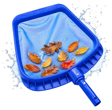 HAF® Pool Laubkescher De Luxe mit extra großem & reißfestem Netz | Poolkescher in Stabiler Ausführung | Flachkescher mit Anschluss für Teleskopstange für einfache Reinigung der Wasseroberfläche