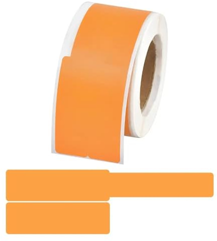Kabelbeschriftung 100 Stück/Rolle Kabeletiketten Selbstklebende wasserdichte Kabelmarkierungsbinder Laserdruckeraufkleber Netzwerk-Organizer Verdrahtungszubehör Kabel Beschriftung(Orange)