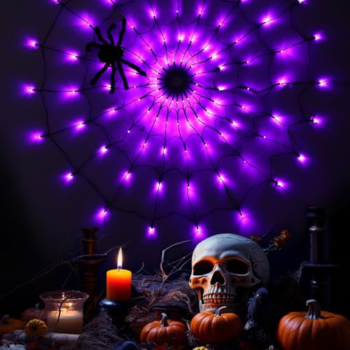 AGOTD Luci Halloween a Rete, Halloween-Decorazioni 100 LEDS, 8 Modalità Casa Luci a Rete, Impermeabili Decorazione per Cortile, Giardino, Interni ed Esterni