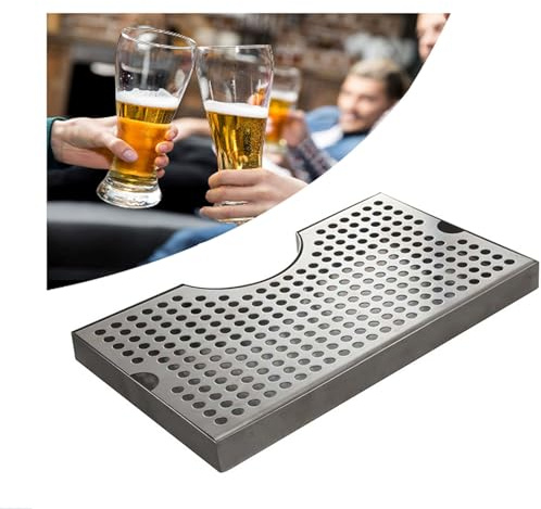NJDQFA Rechteck Abnehmbarer Abtropfschale,Metall Bierabtropfschale Für Küche Bars Café,Edelstahl Bierspender Abtropfgitter Tropfblech,7 * 12 inch
