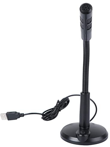 Vaguelly 1stück USB Kondensatormikrofon Für Pc Flexibles Tragbares Mikrofon Mit Geräuschunterdrückung Für Konferenzen Und Schwarz