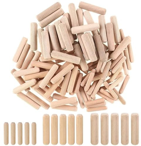 JNHGSHUAISDF Holzdübel Holzdübel, massiv, hart, 400 Stück, Stifte M6, M8, M10, Holzdübel, Dübelstangen-Set, konische Hartholzdübel for Möbelreparatur und Befestigung, handwerkliche Herstellung