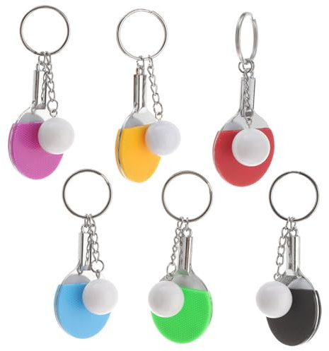 VALICLUD 6stücke Tischtennis Schlüsselanhänger Anhänger Sport Schlüsselanhänger Ring Taschen Dekor Für Rucksack Geschenk Sport Meeting Gastgeschenke Dekor Aus Metall Und Kunststoff