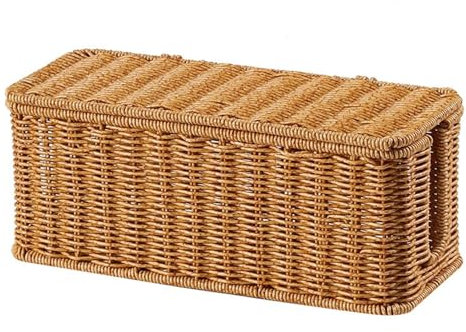 Organizador de caja de cables - Caja de gestión de cables | Caja organizadora de cables Cesta de estación de carga con tapa | Cesta para estación de carga, ocultador de caja de alambre tejido a mano,