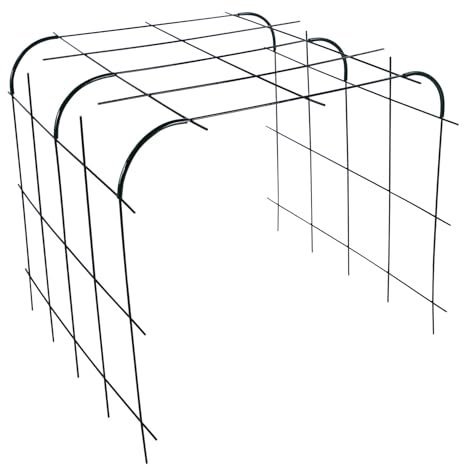 bellissa – Rankhilfe-Set Andybelle – 3 Rankgitter je 73x70cm inkl. 6 Verbinder – Modulare Pflanzenstütze aus Metall-Spalier für Kletterpflanzen, Gemüse & Blumen