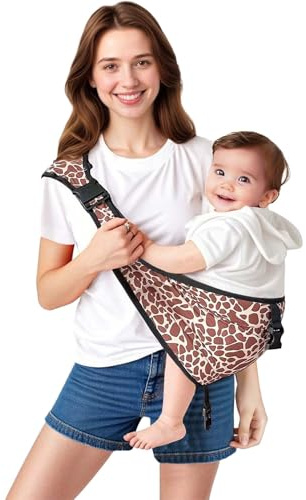 JOYNCLEON Baby-Tragetuch für Neugeborene bis Kleinkinder, seitliche Kleinkindtrage mit extra breitem, gemütlichem Gurt, verstellbare ergonomische Babytrage für 0–36 Monate, atmungsaktiv für den Sommer