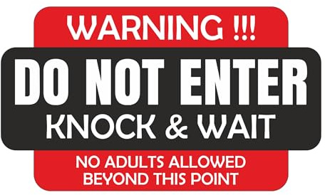 Do Not Enter - Knock & Wait Kids Bedroom Door Sign - Private - No Entry