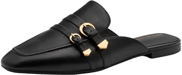 Tamaris Sabot da donna in pelle piatto nero 41 EU