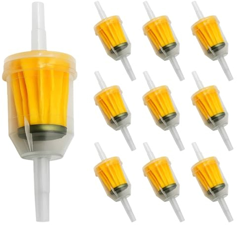 Benzinfilter, 10 Stück 3,5 x 10 cm, Kraftstofffilter für Motorrad, Auto und kleine Motoren, Hochwertige Filter für sauberen Kraftstoff, Langlebige Benzinfilter 6mm