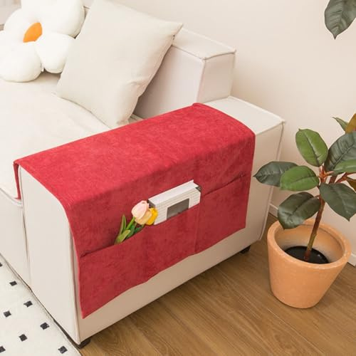 TDCuizent Fundas de reposabrazos de sofá de poliéster Diseño deslizante Protectores de pasamanos de sofá Lavable a máquina Protección de muebles Suave Cómodo al tacto Decoración de sala de estar (rojo