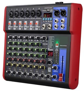 99 DJ Mixing Audio Console Karaoke Recording 4/6/8 Channel Audio Interface For Controller Studio With Digital Effects Easy To Use(8 Channels)