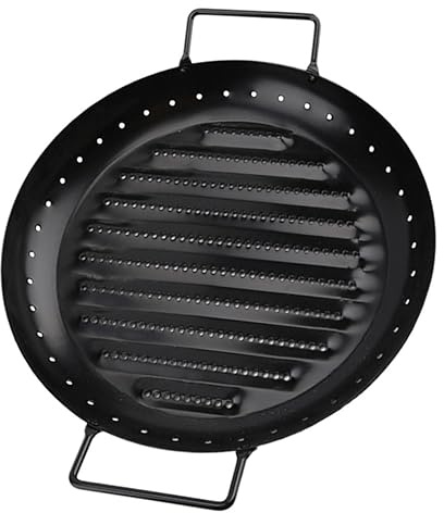 Mikikit Plaque de Cuisson Ronde pour Barbecue Ustensile de Cuisine Maison Moule à Pâtisserie Léger et Compact Facile à Ranger