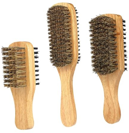 BAZEITFLOW 3 Stück Doppelseitige Bartbürste mit Nylonborsten für Herren Bartstyling Haarkamm und Reinigung von Haarschneidern und Trimmern Vielseitiges Pflegewerkzeug für Zuhause und