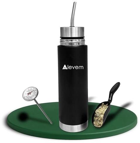 Mate Listo Argentino 750ML Todo en Uno | Mate Autocebante Argentino de Acero Inoxidable para Tomar en Cualquier Sitio Mates Argentinos o Terere | Automate Argentino compuesto por Termo Mate y Bombilla