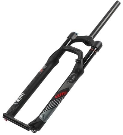 LHHL Fahrrad Federgabel 26 27,5 29 Zoll Einstellung Der Dämpfung Magnesiumlegierung Fahrrad 1-1/8 Gerades Rohr Doppelte Luftkammer Scheibenbremse Federweg 120mm(A,27.5inch)