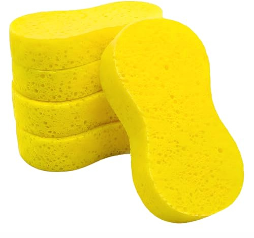 WENXINWIN 5 esponjas para coche, 22 x 11 x 4,5 cm, esponja de pulido a mano, esponja de limpieza de coche, esponja de limpieza de alta densidad para lavado de coche, limpieza de cocina