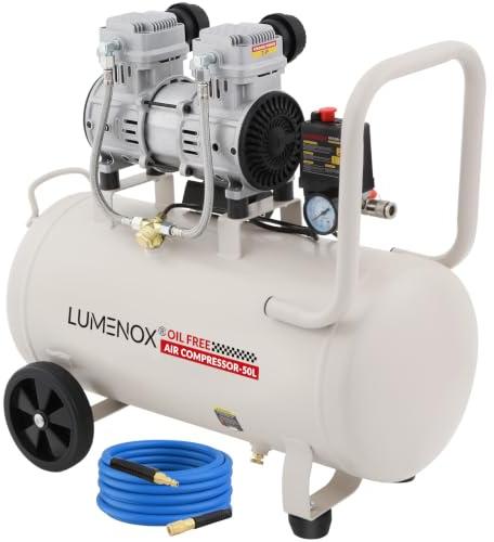 50L Air Compressor, 210L/Min@7Bar Portable Air Compressor with 10M air Hose, Oil Free 1500W/2HP | Low Noise with 70dB | Compact & Portable for Tyre Inflation, Paint Spraying, Nail Guns