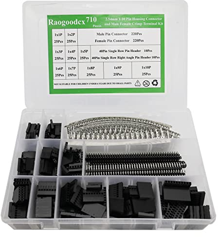 710 Stück 2.54mm Dupont Jumper Drahtseilbuchse mit 40 Pin Pitch Einreihige Stiftleisten, stiftleiste stecker Buchse Pin Connector Kit