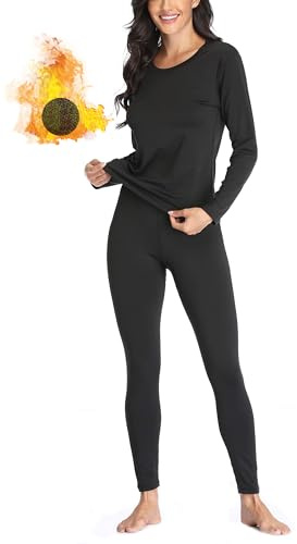 Thermal Underwear for Women Long Johns Set Fleece Lined Winter Cold Weather