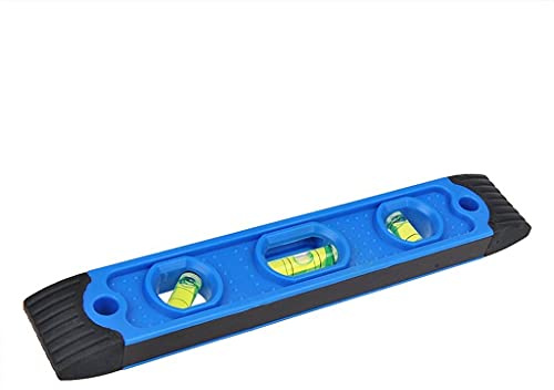 Multibros kleine Wasserwaage Magnetisch 225 mm – Torpedo-Wasserwaage mit 3 Libellen & Magnetstreifen | Präzise für Wohnwagen, Wohnmobil & Handwerk | Kompakte Mini-Wasserwaage aus Kunststoff mit Magnetstreifen – für Handwerk, Camping & Wohnmobil