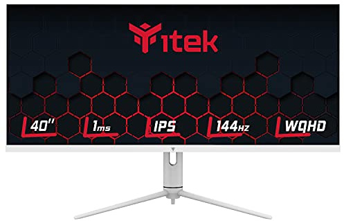 Itek Monitor GGF - 40 pollici, Piatto, Risoluzione 3440x1440 Ultra WQHD, Schermo 21:9, HDR600, Pannello IPS da 144Hz, risp. 1ms, collegamento HDMI e DP, Uscita Audio,luci Led RGB, HUB USB,Type-C