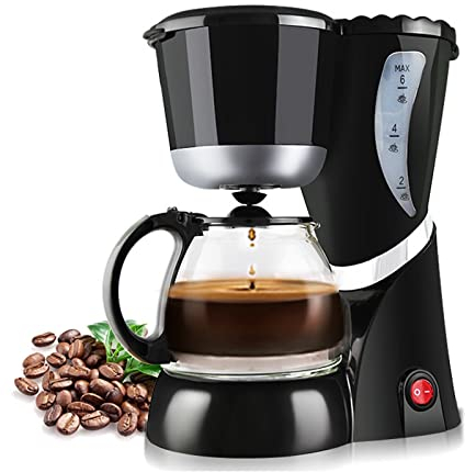 WYKDL Smart Anti-Drip System Coffee Maker, Automatic Coffee Tea Drinking Machine, Auto Keep Warm Function, Removable Filter(Color:black)