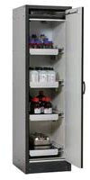 Denios 218364 Asecos Basis-Line Typ 30-64R Feuerbeständiger Gefahrstoffschrank, 4 Auszugswannen, Türanschlag Rechts, Anthrazit/Grün, 620mm Länge, 564mm Breite, 1947mm Höhe