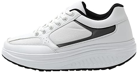 JOMIX Chaussures à Bascule Femme Chaussures de Sport Plate-Forme Chaussures Marche Baskets Chaussures Chaussures de Randonnée pour Femme Lacets Fermeture