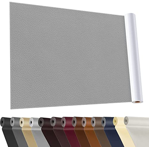 Kunstleder Selbstklebend Reparaturset, Leder Reparatur Set Grau | 40x160cm Selbstklebend Kunstleder Reparaturset, Leder Reparatur Patch Selbstklebend für Couch, Sofa, Autositz Möbel