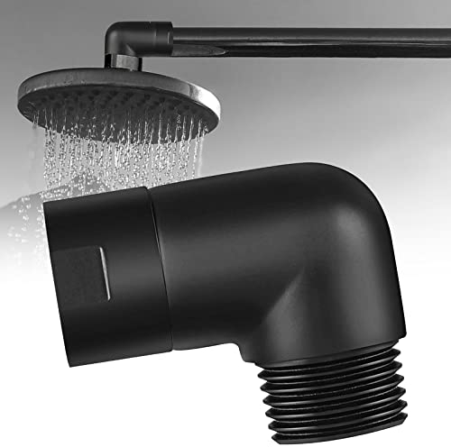 Handbrause Adapter 90 Degree, Duschkopf Ellenbogen Adapter, Duscharm Verlängerung Winkeladapter,Duscharm Adapter Duschkopf Adapter Beweglich Duscharmanschluss Für Handbrause (2 Stück, Schwarz)