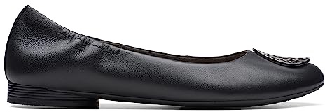 Clarks Collection Women's Loreleigh Ave Ballet Flat, Black Leather, 8 Medium US