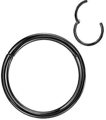 Artskin Nasenring Titan-Nasenstecker-Ring für Frauen und Männer 20G 18G 16G Septum Tragus Conch Ohrringe Lippenstecker Silber/Gold/Schwarz/Rosa/Roségold 6mm/7mm/8mm/9mm/10mm