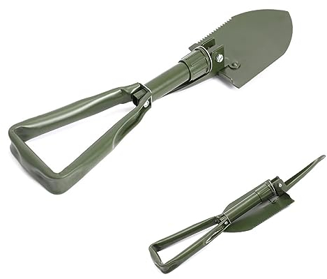 Pelle de Camping Pliante,Pelle à Main Polyvalente,Pelle de pêche Portable,bêche Pliante pour Le Jardinage,la Plantation,la Plage,l'extérieur,Le Camping,la randonnée,Vert