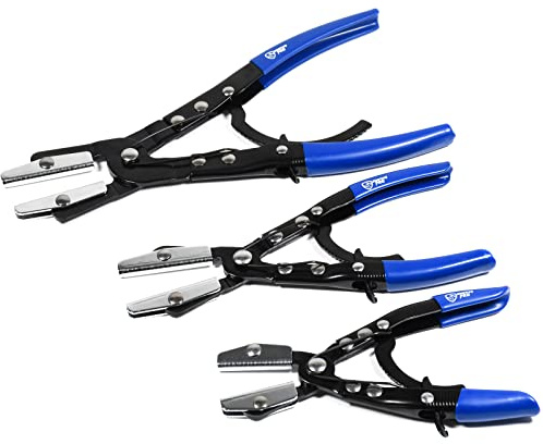 SMOTIVEPRO 3 tlg Ratschen Schlauchklemmenzangen Set, 8 Zoll, 10 Zoll, 12 Zoll, Automatisch Verriegelnde Abklemmzange, Schellenzange für Kfz Kühlmittel, Kühler und Kraftstoffschläuche