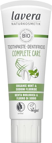 lavera Toothpaste Complete Care - 5 in 1 Protection - Without Titanium Dioxide - Organic Mint & Sodium Fluoride - Vegan - Natural Cosmetics - 75 ml