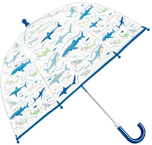 Stephen Joseph, Clear Color Changing Bubble Umbrella, Kids Toddler Bubble Umbrella with Dome Canopy, Shark