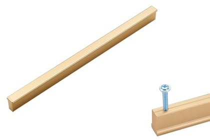 Schrankgriffe Gold Matt, 2 Stück Möbelgriffe Aluminiumlegierung Griffen | Sprühfarbe, Schubladengriffe Lochabstand: 64-960 mm Türgriffe Küchengriffe Goldfarben Griffe für Küchenschränke 192mm/7.6in