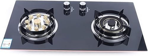 XINRISHENG Cooktop 2 Burner Built-In Natural Stove Cooker Cooktop Stove Top Stainless Steel Built-In Gas Hob for Indoor