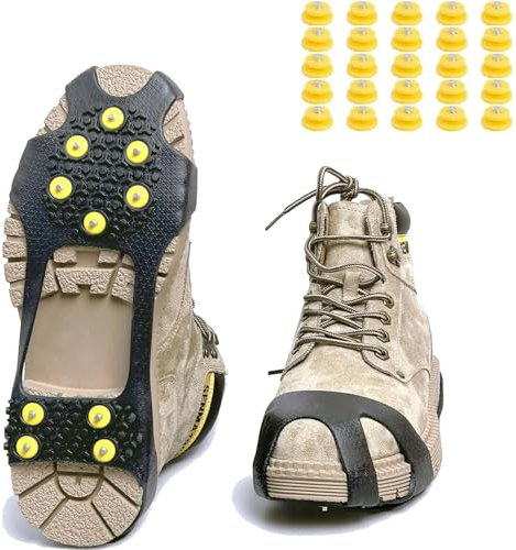 Spikes Schuhe, Antirutsch Schuhspikes, Steigeisen Für Bergschuhe, Grödel Für Wanderschuhe, Edelstahl-Spikes, Mit Einem 20 Ersatz-Schneespikes, Geeignet Für Outdoor-Sportarten, Bergsteigen Und Wandern