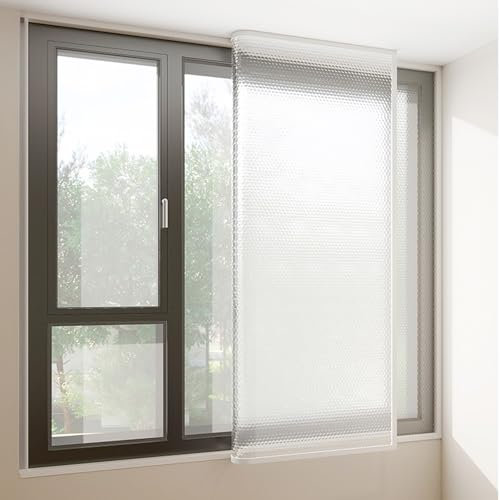 tow000ack Kälteschutzfolie Fenster-Isolierfolie mit Klebeband,Wärmeschutzvorhang,Thermo Cover Fenster Fensterisolierung Schutz-Vorhang,Kälteschutz und Wärmeschutz im Winter (80cm x 190cm)