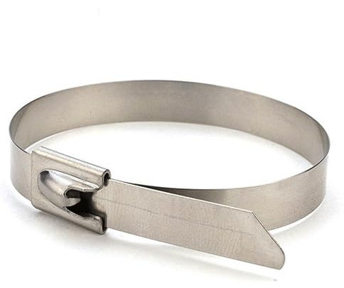 JOSUR 20pcs 8mm Cavo in Acciaio Inox Cravatte in Acciaio Inox Bloccante in Metallo con Zip-Chiusura con Cerniera Rivestita, Cavo di Bloccaggio Multiuso(8x450MM)