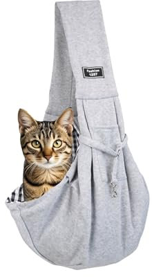 Vxcbad Großraum-Katzenrucksack, Faltbarer Haustierrucksack, tragbarer Hundetornister, komfortabel aus Baumwolle, breite Schultergurte, druckfreies Design, praktische graue Schrägertasche