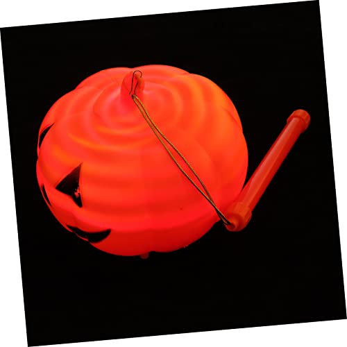 Housoutil 1Stk Kürbislaterne Kürbiskerze Halloween-Partygeschenke Halloween -Ornamente Kürbisse Aufkleber kostüme lights -Party-Lampe Partylampe Plastik Orange