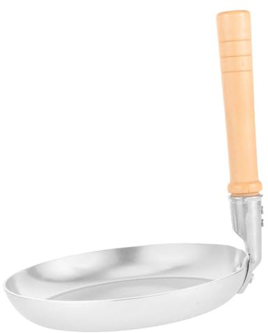 Veemoon Mini Poêle à Œufs en Acier Inoxydable Manche en Bois
